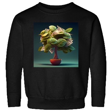 Discover Plant in Flower Pot Money Tree - 3D Digital Art Sweatshirts