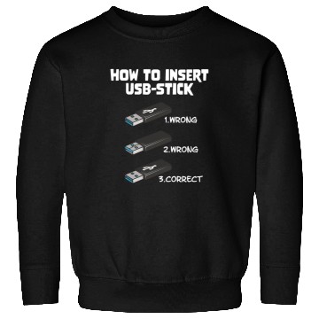 Discover How To Insert USB Stick Funny Programmer Meme Sweatshirts