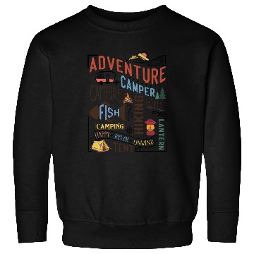 Discover Campfire Hiking Unwind Camping Relax forest fish Sweatshirts