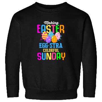 Discover Easter Colorful Egg Dye Rabbit Egg Hunt Sweatshirts