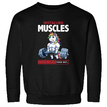 Discover Installing Muscles Deadlfit Unicorn Gym Sweatshirts