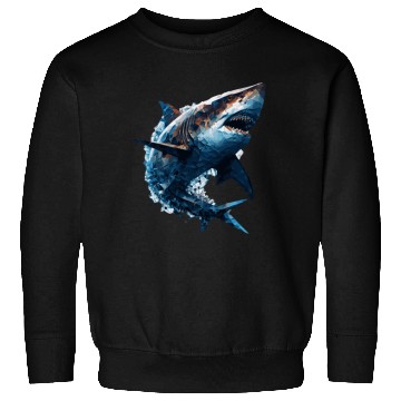 Discover Geometric Shark Head Abstract Polygonal Wild Anima Sweatshirts