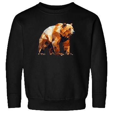 Discover Geometric Bear Head Abstract Polygonal Wild Animal Sweatshirts
