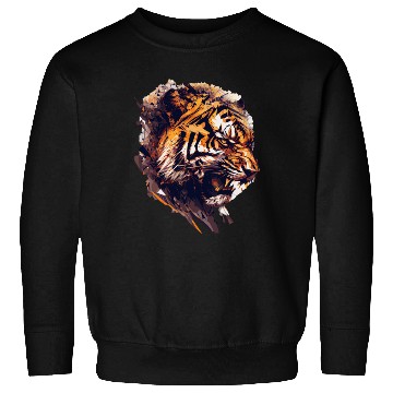 Discover Geometric Tiger Head Abstract Polygonal Wild Anima Sweatshirts