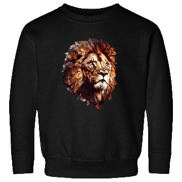 Discover Geometric Lion Head Abstract Polygonal Wild Animal Sweatshirts