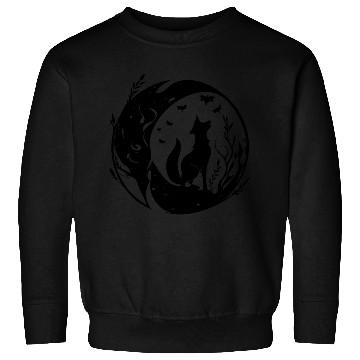 Discover Pretty Cute Tattoo Style Fox In The Moon Sweatshirts