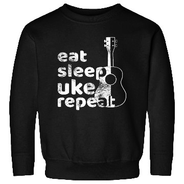 Discover eat sleep uke repeat! white Sweatshirts