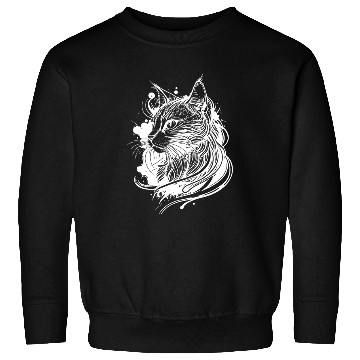 Discover Cute Space Cat In Tattoo Style Sweatshirts