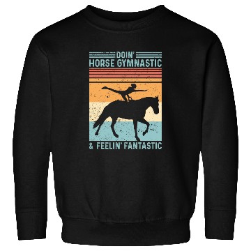 Discover Funny Equestrian Horse Vaulting Retro Sweatshirts