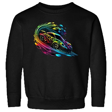 Discover Fantasy Racing Sports Car Exotic Rainbow Flames Sweatshirts