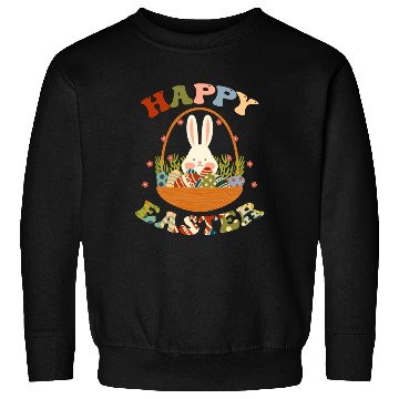 Discover Funny Happy Easter Bunny Eggs Rabbit Basket. Sweatshirts