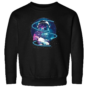 Discover Galaxy Astronaut Full Moon Astronomy Space Science Sweatshirts