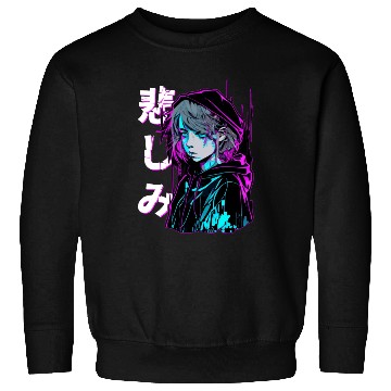 Discover Sad Emo Anime Japanese Aesthetic Vaporwave Sweatshirts