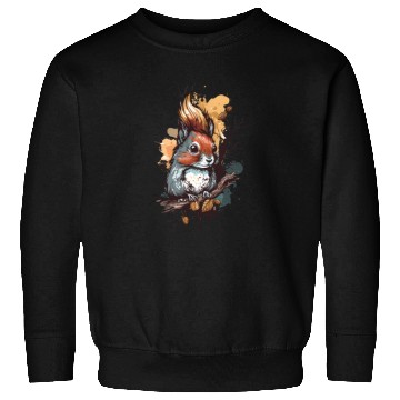 Discover Cute squirrel portrait design painting Sweatshirts