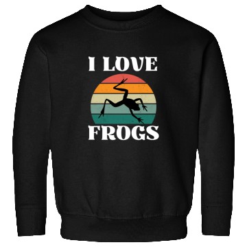Discover I LOVE FROGS RETRO SUNSET Sweatshirts