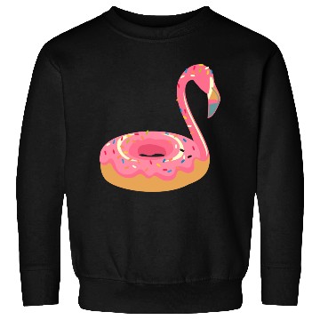 Discover Comic Pink Flamingo Sweet Donut Sweatshirts