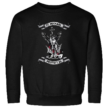 Discover Archangel Saint Michael Protect Us Defend Us Long Sweatshirts