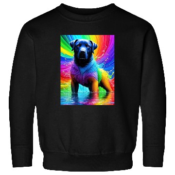 Discover Labrador Retriever with rainbow splashes of colors Sweatshirts