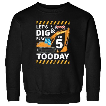 Discover Birthday Boy 5 Construction 5th Birthday Excavator Sweatshirts