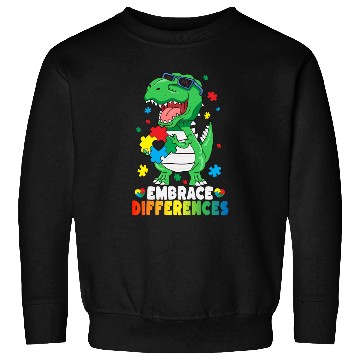 Discover Embrace Differences TRex Dinosaur Autism Awareness Sweatshirts