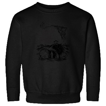 Discover He Is Risen- Black Drawing Angel HD Sweatshirts