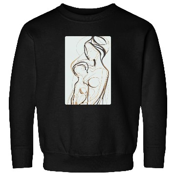 Discover Black, Gold & White Abstract Mother & Daughter Sweatshirts
