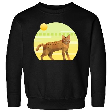 Discover Lynx Bobcat on Geometric Background Sweatshirts