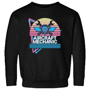 Discover Aircraft Mechanic Aviation Retro Gift Sweatshirts