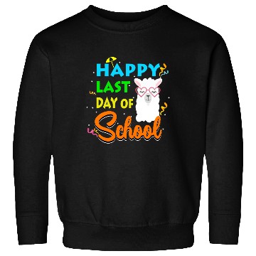 Discover Last Day Of School Alpaca Llama With Sunglasses Sweatshirts