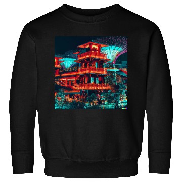 Discover Neon Synthwave Cyber Futuristic Town Retro Future Sweatshirts