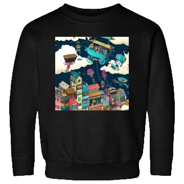 Discover Paradise Cartoon Imagination Dream City Sweatshirts