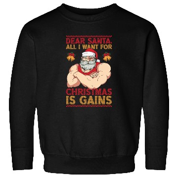 Discover Dear Santa Christmas Gym Training Holiday Workout Sweatshirts