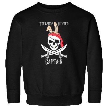 Discover Jolly Roger Pirate Easter Bunny Treasure Hunter Sweatshirts
