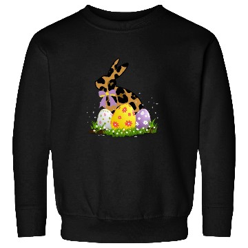 Discover Easter Bunny Leopard Easter egg Rabbit Easter Day Sweatshirts