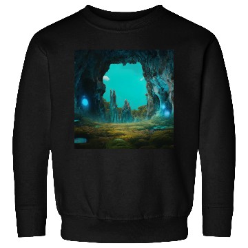 Discover Bioluminescent Underground Landscapes Sweatshirts