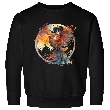 Discover Fire Phoenix Watercolor Clipart Sweatshirts