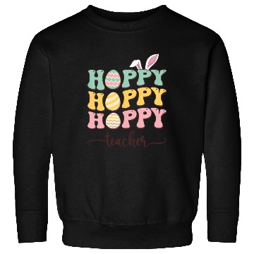 Discover Easter Teacher Bunny Happy Easter Egg Retro Girl Sweatshirts
