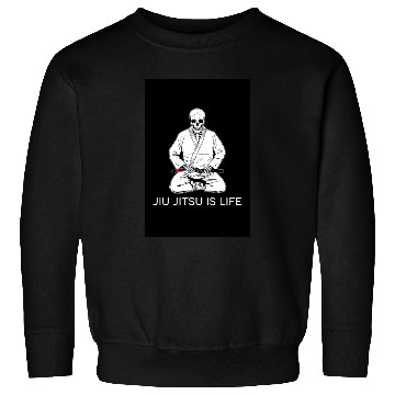 Discover Jiu Jitsu is Life seated blackbelt skeleton poster Sweatshirts