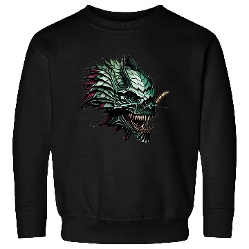 Discover Sharp toothed Menace A Scaly Green Monster Sweatshirts