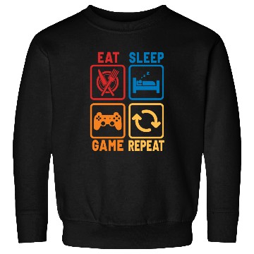 Discover Eat Sleep Game Repeat Sweatshirts