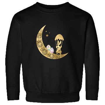 Discover Happy Easter | Golden Cute Bunny With Egg Sweatshirts