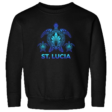 Discover Vintage St. Lucia Ocean Blue Sea Turtle Souvenirs Sweatshirts