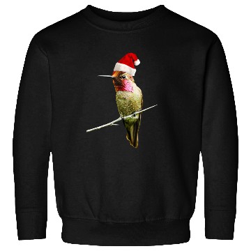 Discover Hummingbird Santa Cute Christmas Hat Design for Bi Sweatshirts