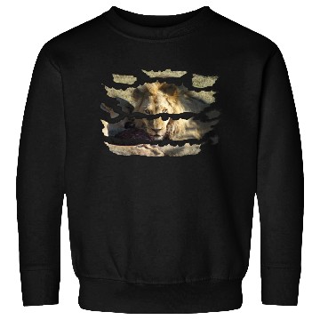 Discover Ripped Wildlife Lion Stare Sweatshirts