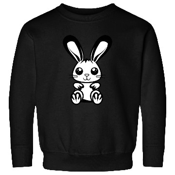 Discover Adorable 2D Easter Bunny with a Bold Black Outline Sweatshirts