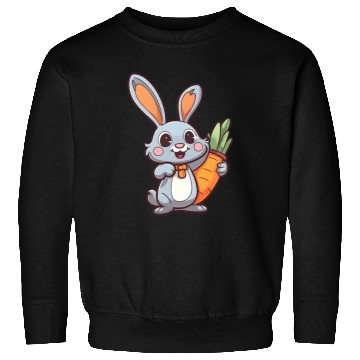 Discover Carrot-Loving Easter Bunny: Cute 2D Design Sweatshirts