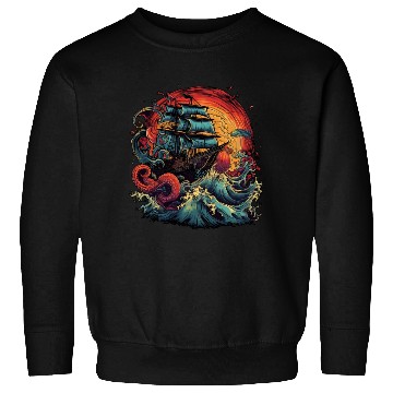 Discover Pirate Ship vs The Kraken Sweatshirts