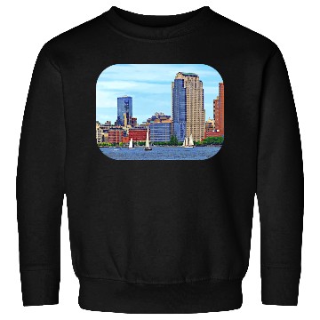 Discover Manhattan NY - Boats By Manhattan Skyline Sweatshirts