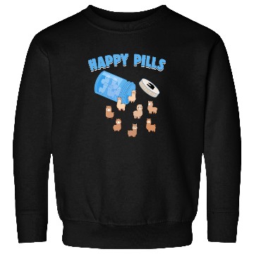 Discover Happy Pills Farm Animal Funny Alpaca Lovers Humor Sweatshirts