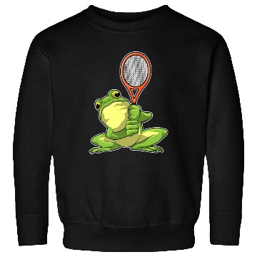 Discover Frog At Tennis With Tennis Racket Sweatshirts